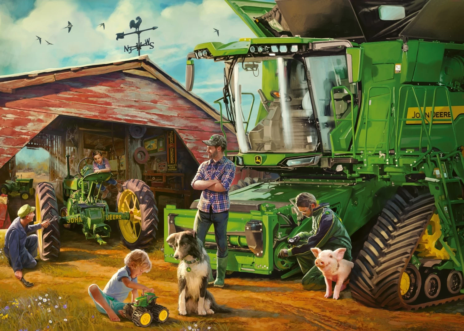 John-Deere-Hakselaar Puzzel Ravensburger 1000-stukjes 3 John-Deere-Hakselaar Puzzel Ravensburger 1000-stukjes - Afbeelding 3