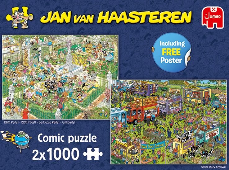 Jumbo 19099 Puzzel JanvanHaasteren FoodTruck Festival+BBQ Party 2×1000 7 Jumbo 19099 Puzzel JanvanHaasteren FoodTruck Festival+BBQ Party 2×1000 - Afbeelding 7