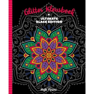 Glitter Kleurboek Night Flowers 1 Glitter Kleurboek Night Flowers