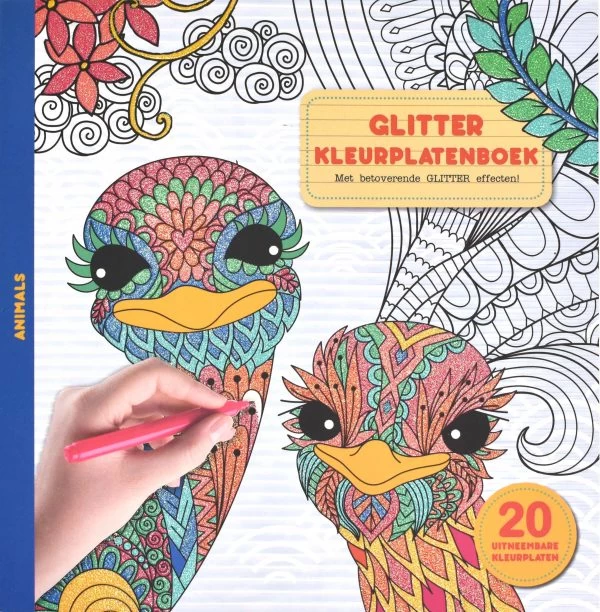 Glitter Kleurplatenboek Kleurboek Animals 1 Glitter Kleurplatenboek Kleurboek Animals