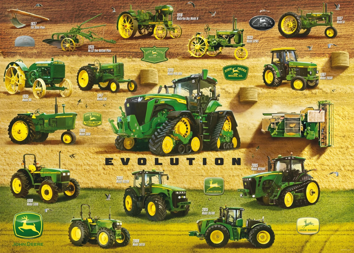 John-Deere-Hakselaar Puzzel Ravensburger 1000-stukjes 2 John-Deere-Hakselaar Puzzel Ravensburger 1000-stukjes - Afbeelding 2