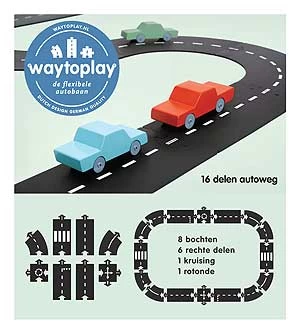 WayToPlay Expressway Autoweg Rubber Flexibele Autobaan 16 Dlg 1 WayToPlay Expressway Autoweg Rubber Flexibele Autobaan 16 Dlg
