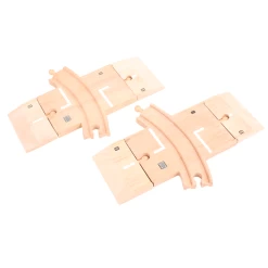 BigJigs BJT223 Gebogen Spoorwegovergang Houten Trein