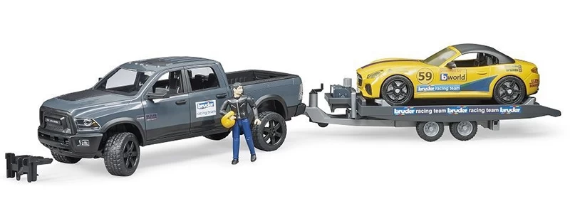 Bruder 02504 RAM-2500 Incl Autotransporter En Racing Roadster 2 Bruder 02504 RAM-2500 Incl Autotransporter En Racing Roadster - Afbeelding 2
