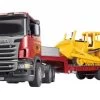 Bruder 3555 Dieplader Scania R-series Met CAT Bulldozer