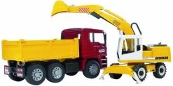 Bruder 2751 Kipper Vrachtwagen MAN TGA Met Liebherr Hydr Wielkraan -Speelgoed Verkoop bruder 2751 man vrachtwagen kipperauto zandauto met liebherr wielkraan 2426 1