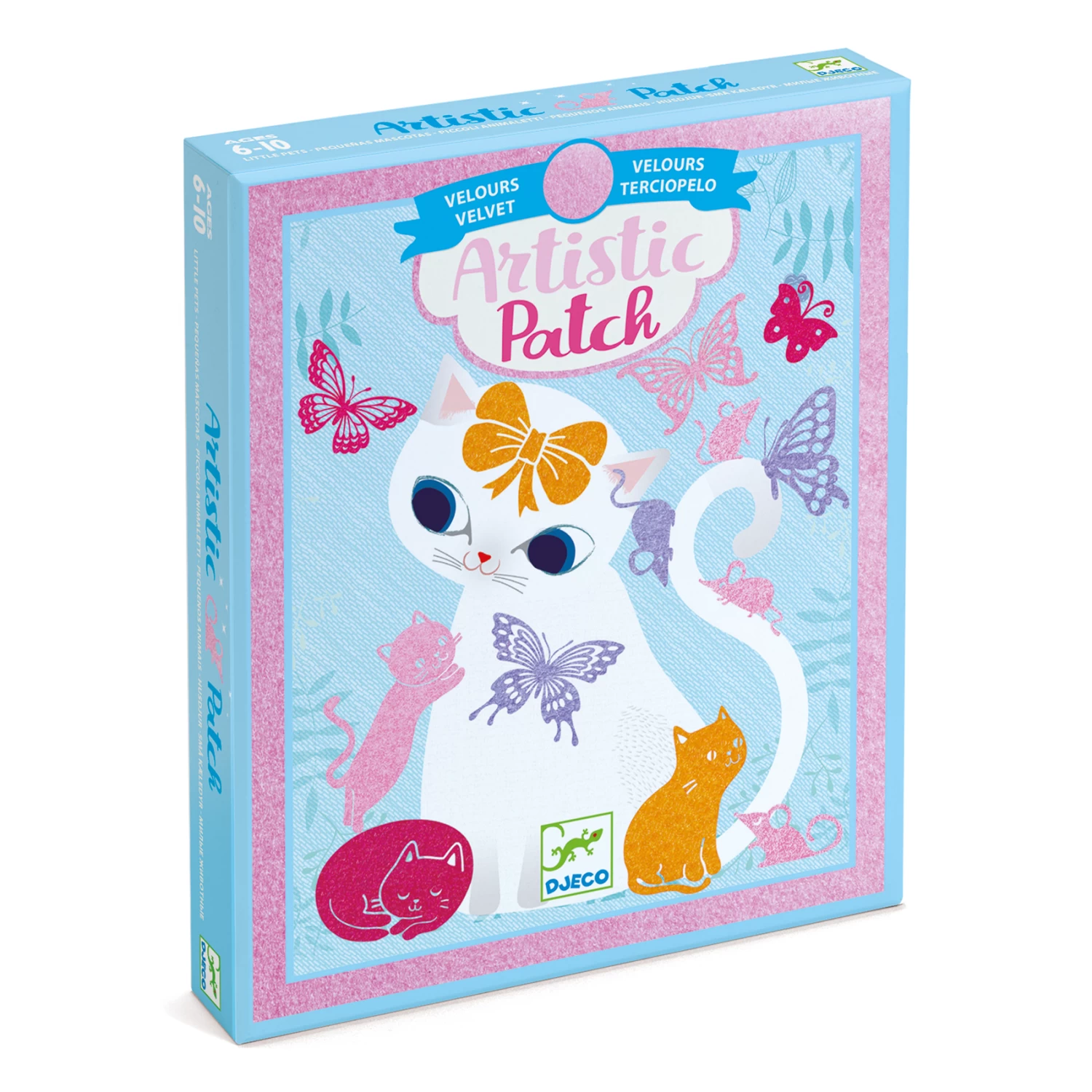 Djeco Knutselset Artistieke-veloursplaatjes Kleine-huisdieren 1 Djeco Knutselset Artistieke-veloursplaatjes Kleine-huisdieren