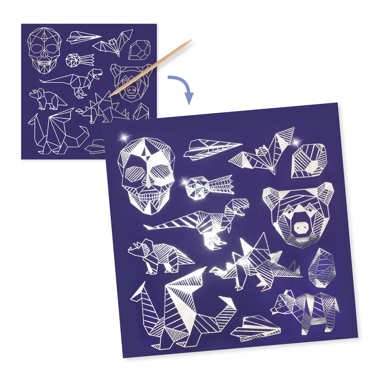 Djeco Krasstickers Metal Glow-in-the-Dark 3 Djeco Krasstickers Metal Glow-in-the-Dark - Afbeelding 3