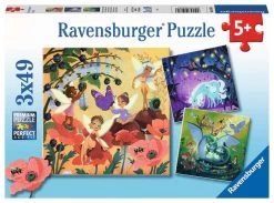 Eenhoorn, Draak En Fee – Ravensburger – 3 X 49 Stukjes