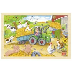 Houten Puzzel Kleine Tractor
