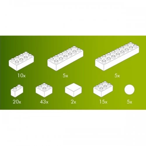 Hubelino Set Witte Bouwstenen 105-delig 4 Hubelino Set Witte Bouwstenen 105-delig - Afbeelding 4