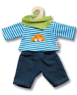 Kledingset Spijkerbroek Met Gestreept Shirt Mt. 28 – 35 Cm.