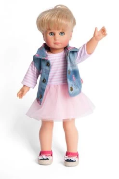 Kledingset Jurk Rose Met Spijkerjack Mt. 28 – 35 Cm. -Speelgoed Verkoop kledingset pop heless 1550 2550 2