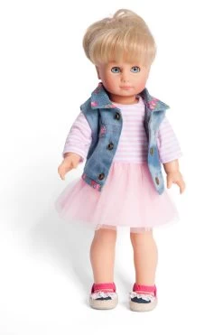 Kledingset Jurk Rose Met Spijkerjack Mt. 28 – 35 Cm. -Speelgoed Verkoop kledingset pop heless 550 2550 1