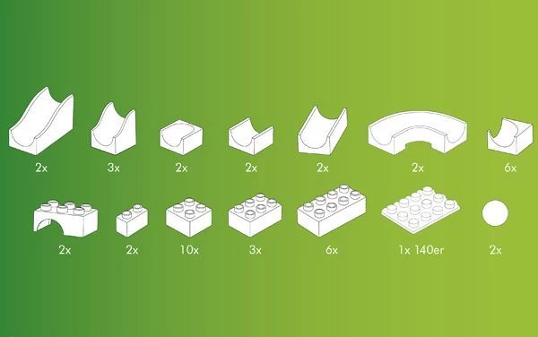 Hubelino Knikkerbaan Bouwdoos Mini-set 45-delig 3 Hubelino Knikkerbaan Bouwdoos Mini-set 45-delig - Afbeelding 3