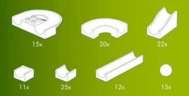 Hubelino Knikkerbaan Baanelementenset 128-delig 3 Hubelino Knikkerbaan Baanelementenset 128-delig - Afbeelding 3