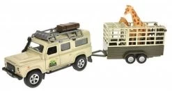 Land Rover Defender + Giraffetrailer -Speelgoed Verkoop landrover defender met giraffetrailer kidsglobe 1 1