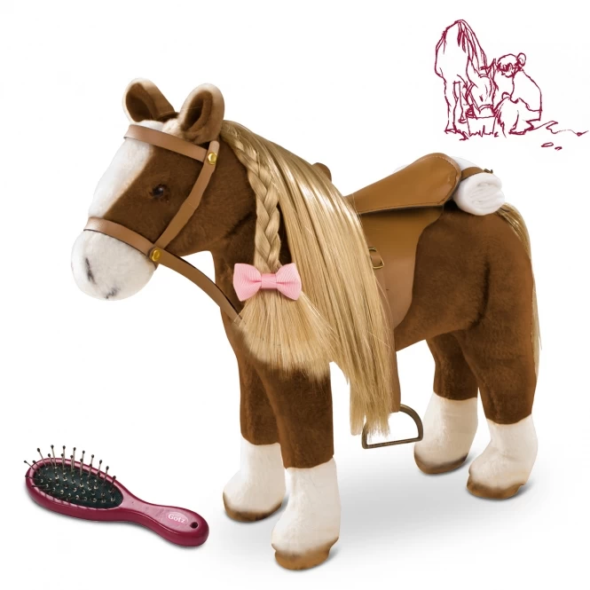 Pony Bruin Gotz Schofthoogte-37-cm. 1 Pony Bruin Gotz Schofthoogte-37-cm.
