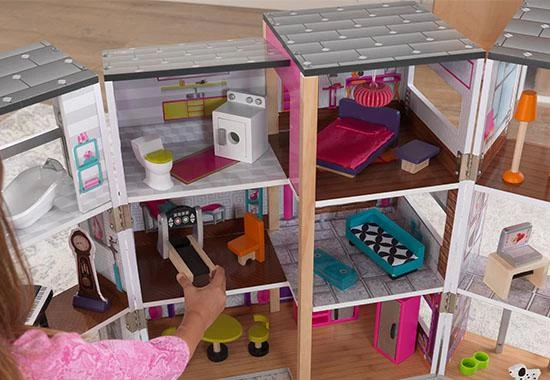 Poppenhuis Modern Deluxe Herenhuis 4 Poppenhuis Modern Deluxe Herenhuis - Afbeelding 4