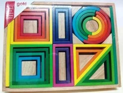 Goki 58655 Bouwstenenset Regenboog In Houten Kist -Speelgoed Verkoop regenboog bouwblokken goki 58655 1 1