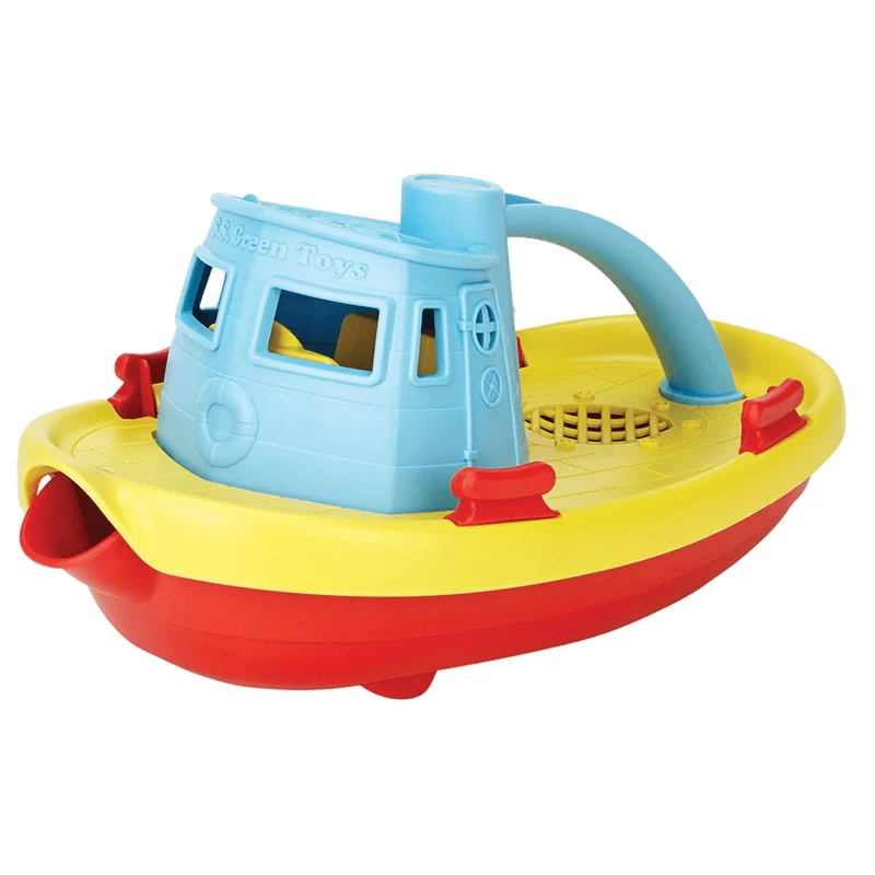 Green Toys Green-Toys Sleepboot Geel Met Blauw Handvat 1 Green Toys Green-Toys Sleepboot Geel Met Blauw Handvat