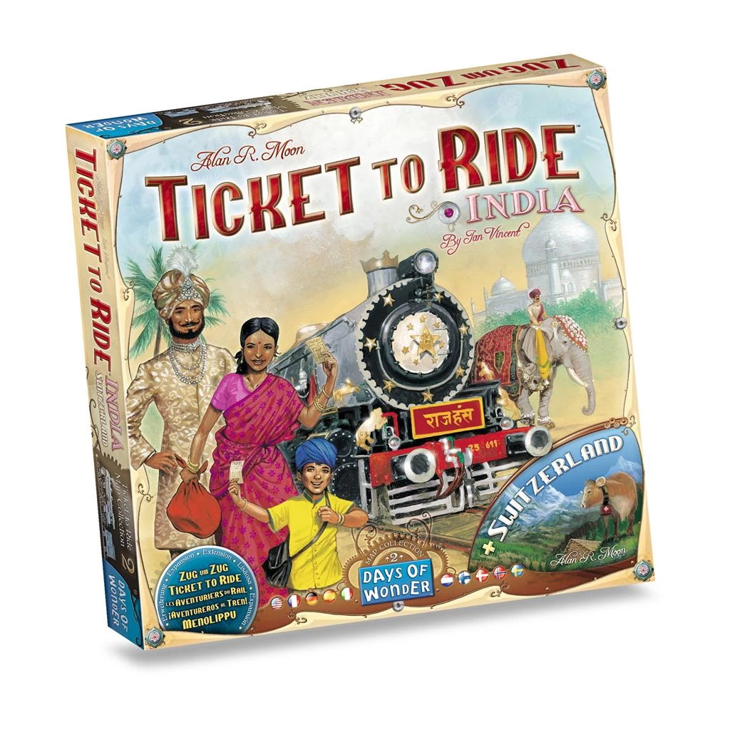 Days Of Wonder Ticket To Ride India/Zwitserland Uitbreidingsset 1 Days Of Wonder Ticket To Ride India/Zwitserland Uitbreidingsset