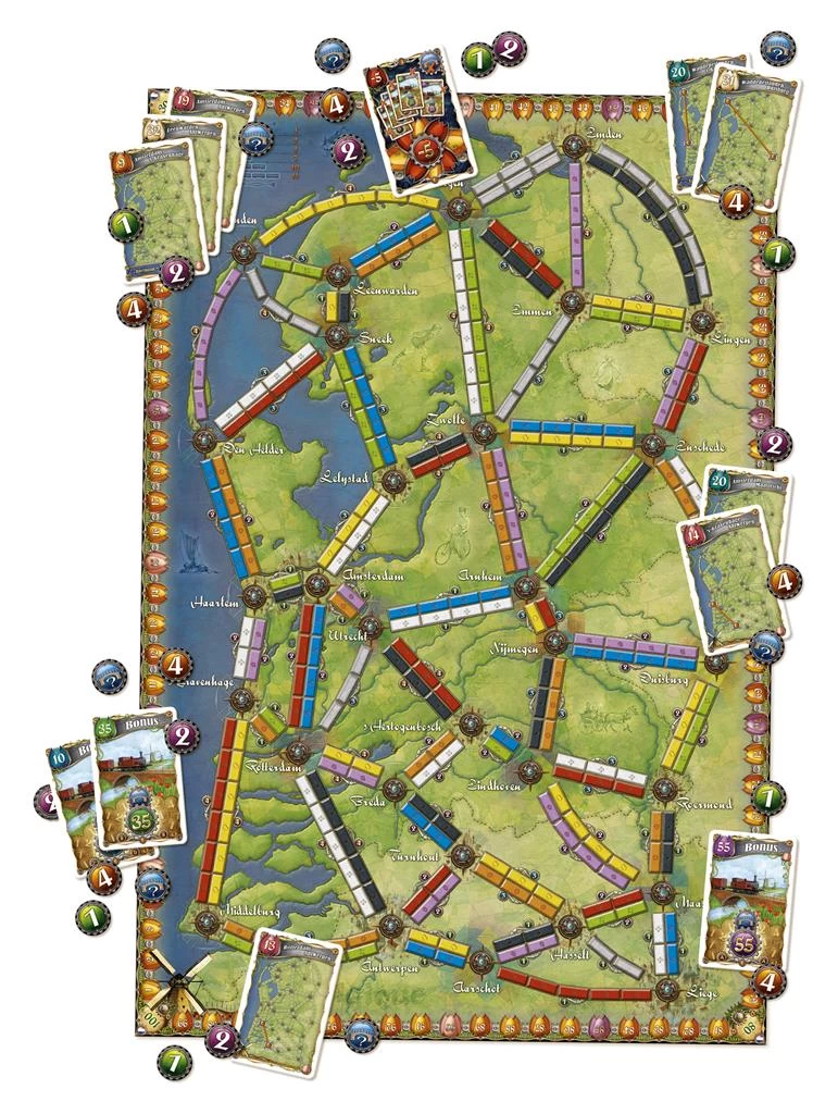 Days Of Wonder Ticket To Ride Nederland Uitbreidingsset 2 Days Of Wonder Ticket To Ride Nederland Uitbreidingsset - Afbeelding 2