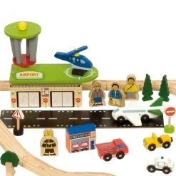 BigJigs BJT018 Houten Trein 124-delige Treinset Transport -Speelgoed Verkoop treinset transport bigjigs bjt018 1