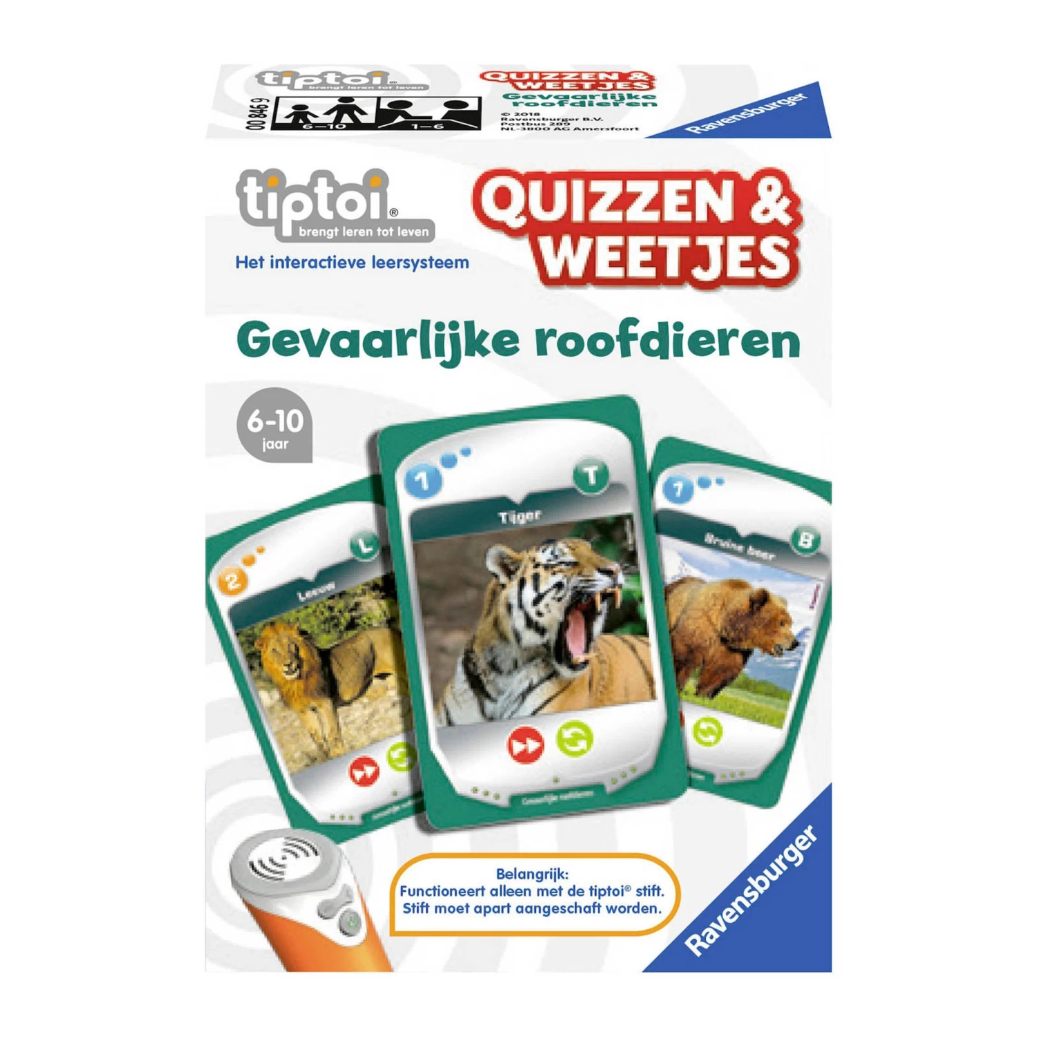 Tiptoi Quizzen & Weetjes “Gevaarlijke Roofdieren” 1 Tiptoi Quizzen & Weetjes “Gevaarlijke Roofdieren”