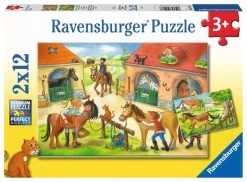 Ravensburger Vakantie Op De Manege Kinder-Puzzel 2 X 12 Stukjes