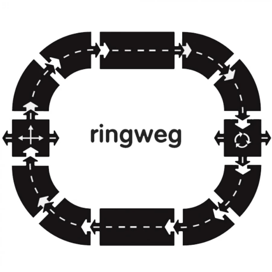 WayToPlay Ringroad Ringweg Rubber Flexibele Autobaan 12-dlg 3 WayToPlay Ringroad Ringweg Rubber Flexibele Autobaan 12-dlg - Afbeelding 3